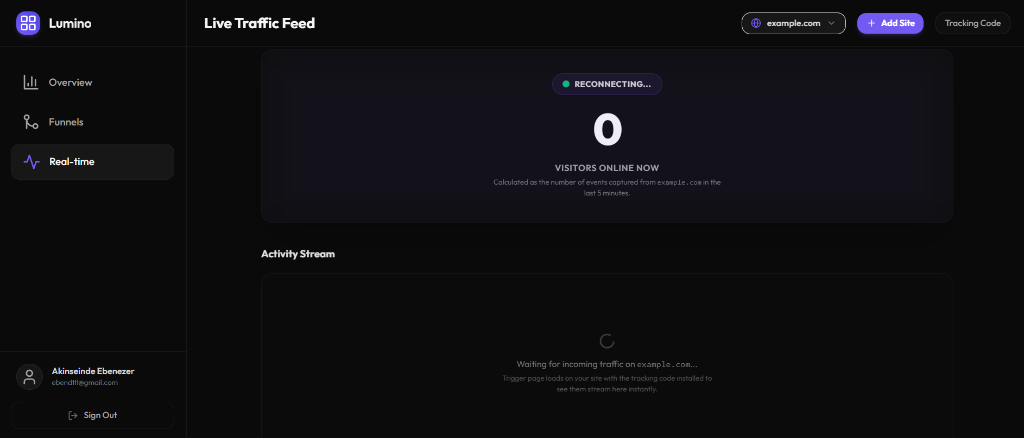 Lumino Real-time Traffic Feed