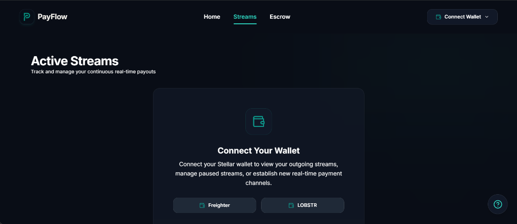 PayFlow Protocol Streams Page